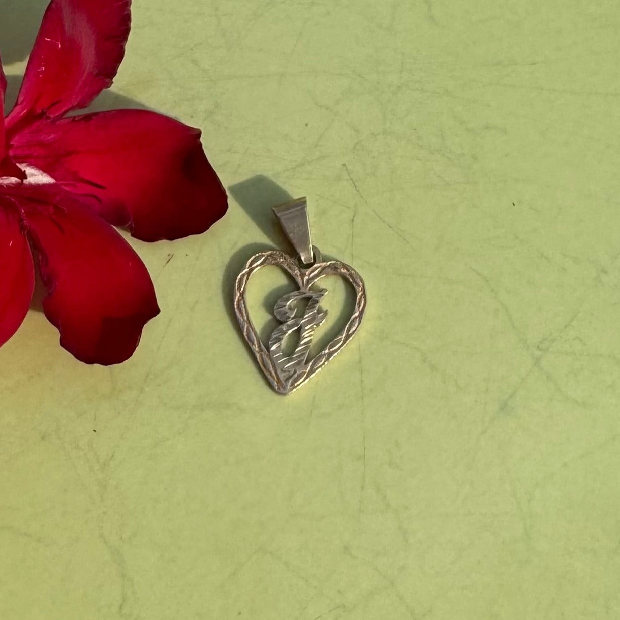 VIntage "J" Heart Charm