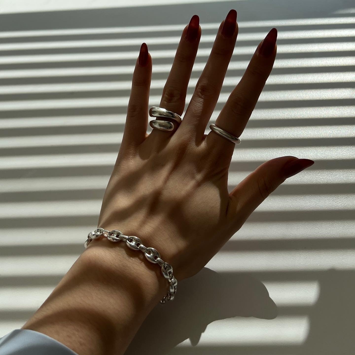 Puffed Mariner Chain Link Bracelet