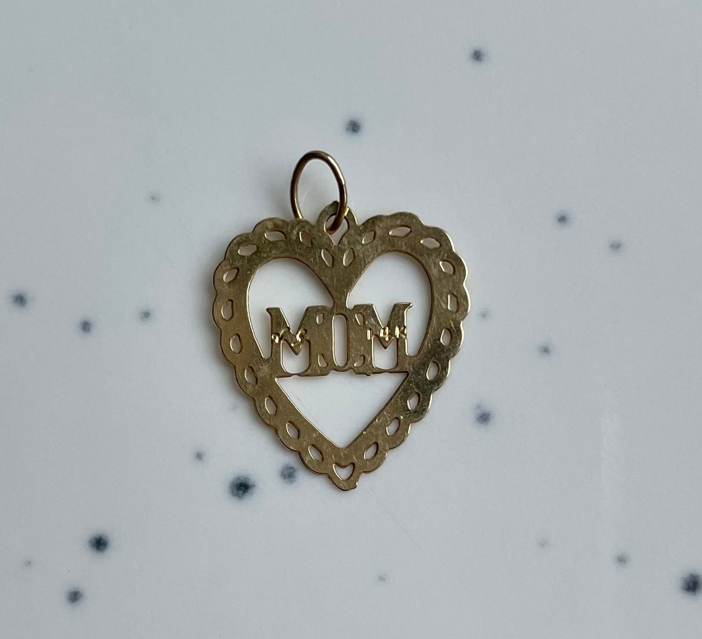 Vintage Mom Heart Charm