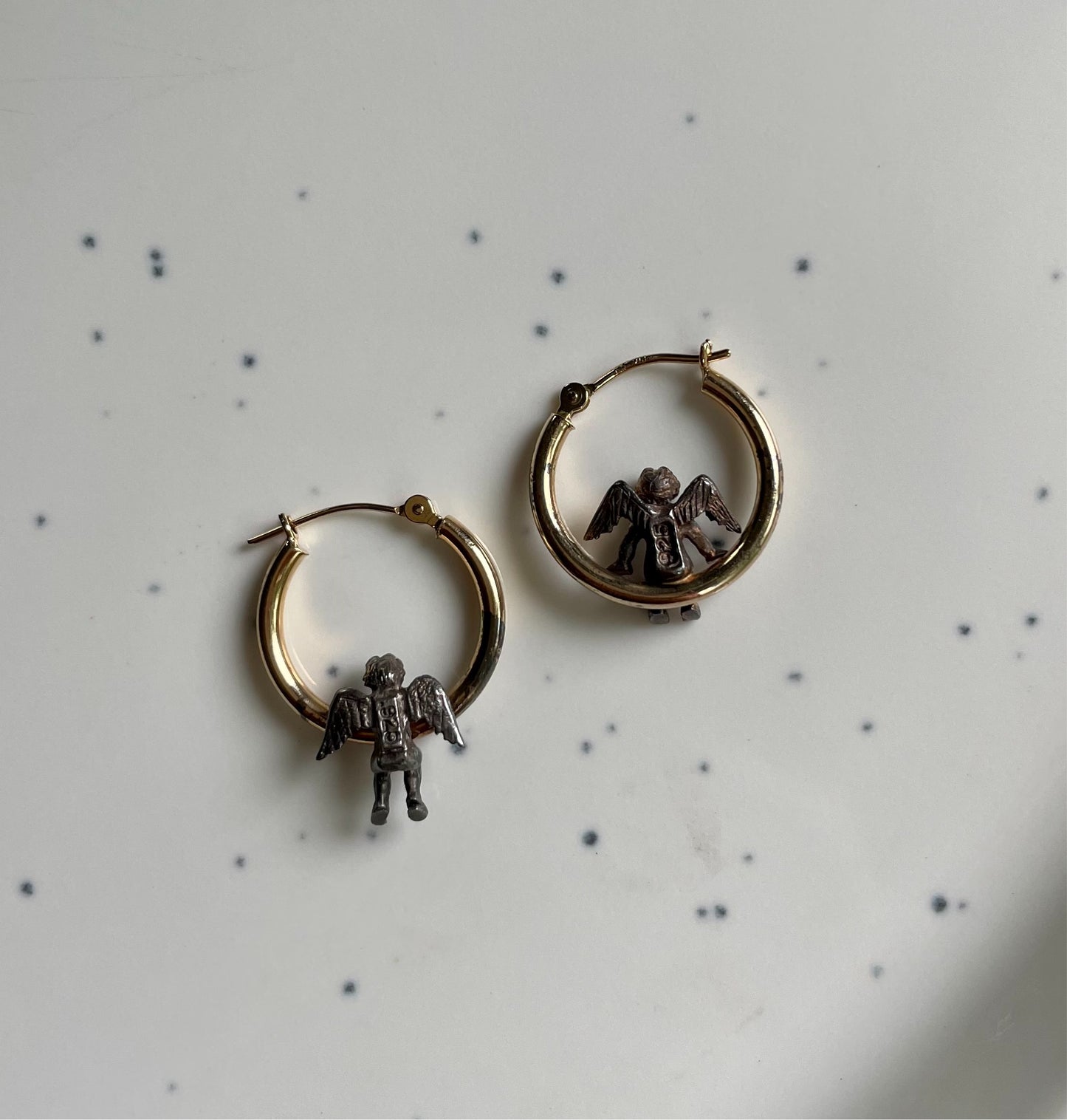 Vintage Cherub Hoops