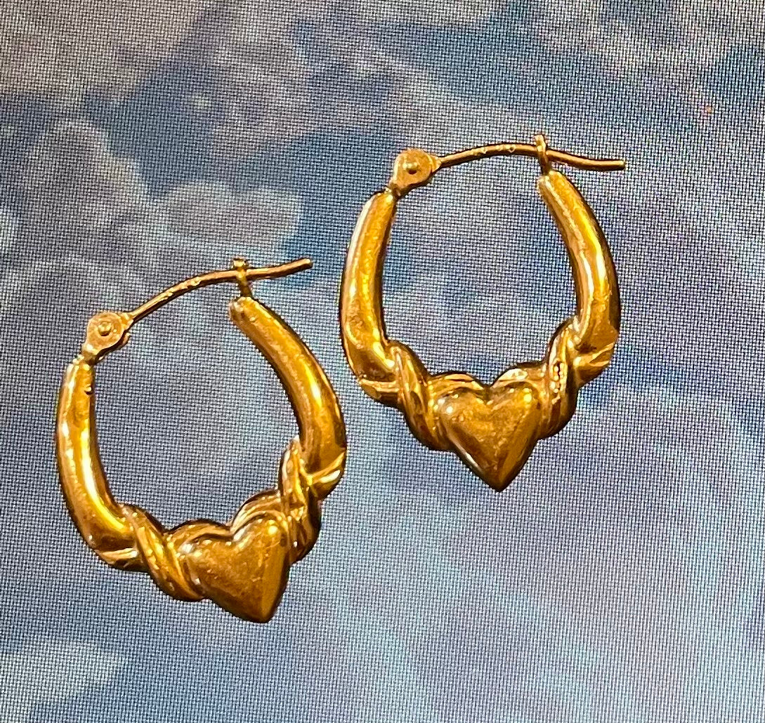 Vintage Heart Hoop Earrings