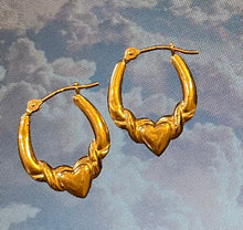 Load image into Gallery viewer, Vintage Heart Hoop Earrings
