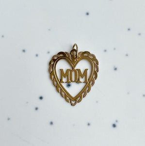 Vintage Mom Heart Charm