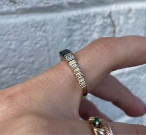Vintage Black Onyx and Diamond Ring