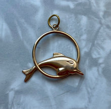 Load image into Gallery viewer, Vintage Hoop Dolphin Charm
