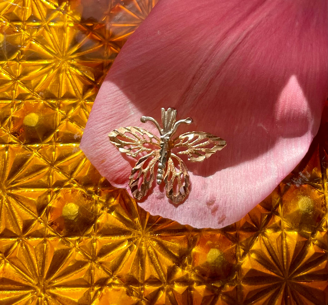 Tri-Colored 14k Gold Butterfly charm