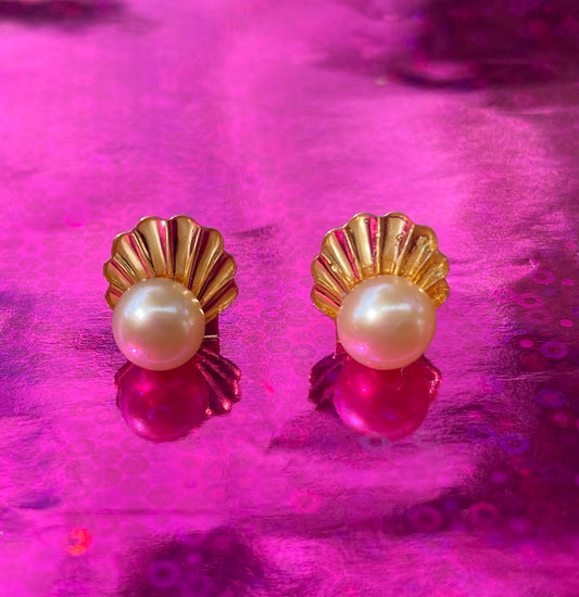 Pearl and Clamshell Earrings