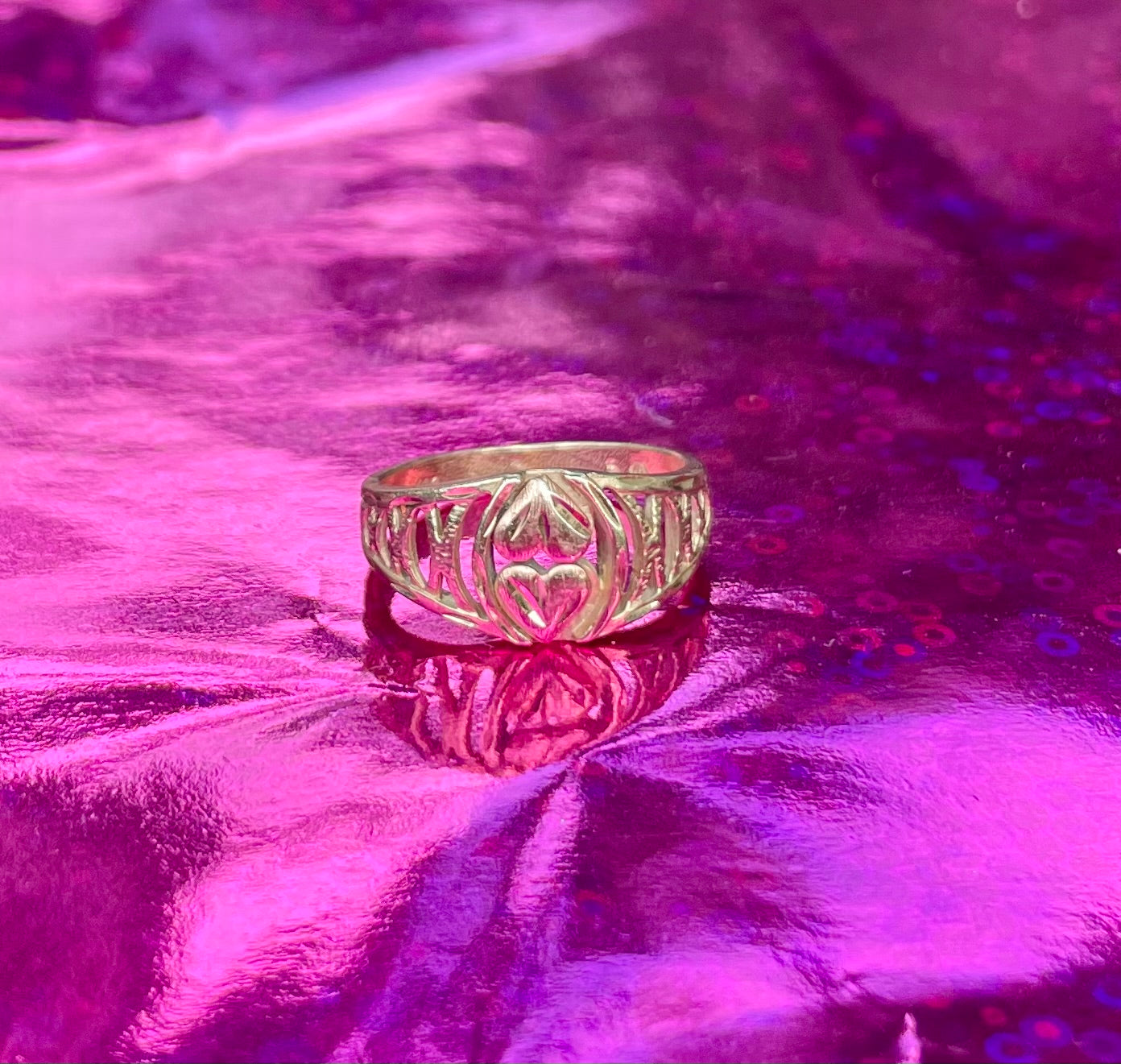 Vintage 2 Tone Heart Ring
